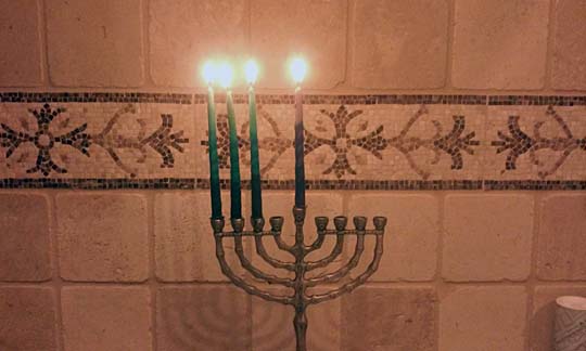 The third candle for Hanukkah.