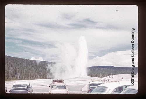 Old Faithful at Yellowstone National Park in August 1959. (Photo: ©2016 Craig and Colleen Dunning)